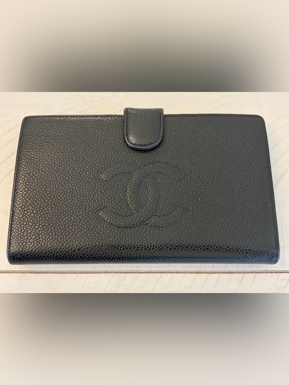 CHANEL Classic Black Caviar Leather Wallet
